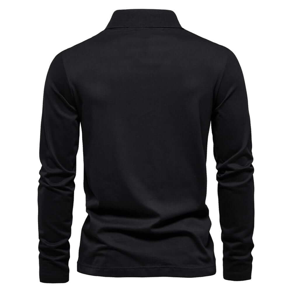 Men's Long Sleeve Polo Shirt: Smart Casual Half-Zip Top