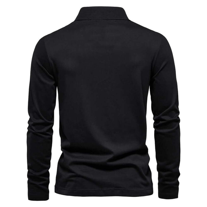 Men's Long Sleeve Polo Shirt: Smart Casual Half-Zip Top
