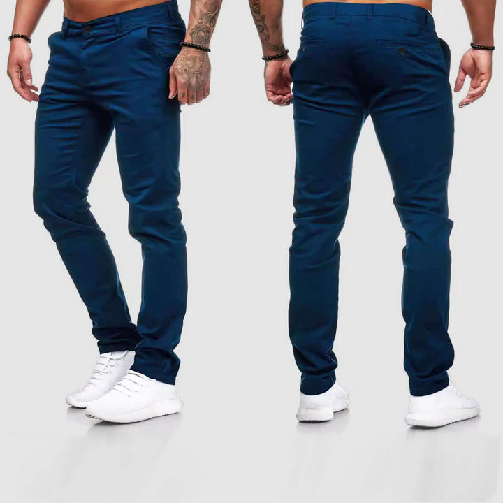 Men's Slim Straight Leg Casual Trousers