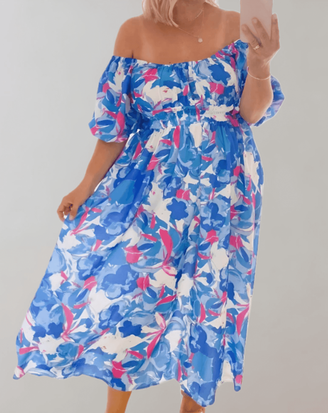 Women's Casual Summer Midi Dress: V-Neck Sleeveless Dress