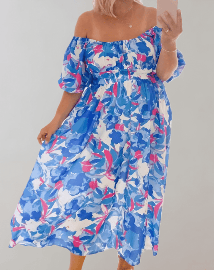 Women's Casual Summer Midi Dress: V-Neck Sleeveless Dress