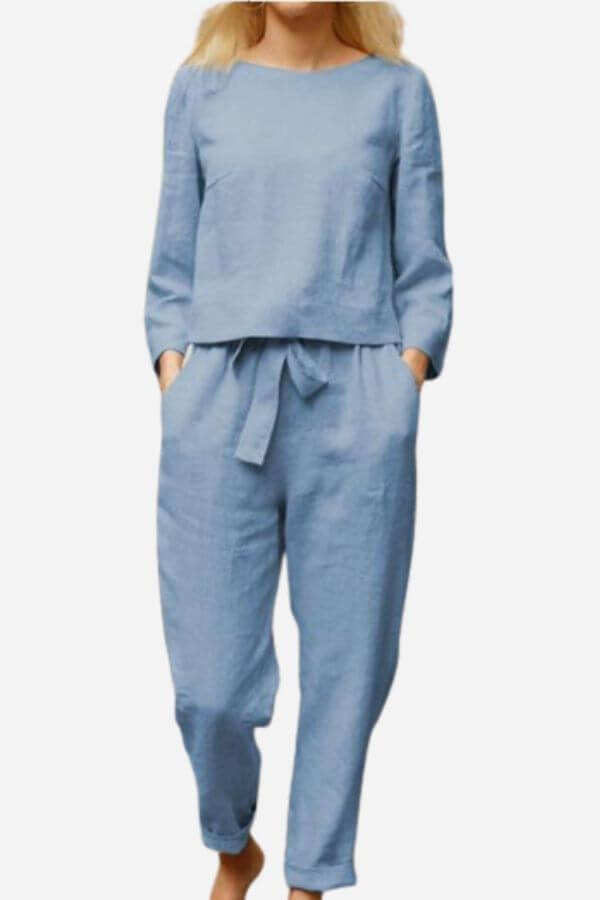 Women's Long Sleeve Shirt & Pencil Pants Set