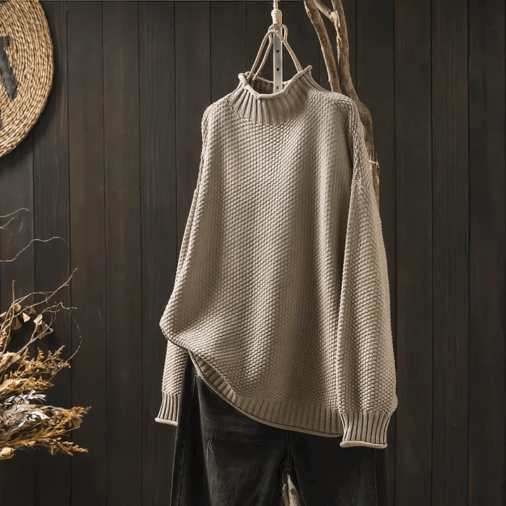 Women's Vintage Turtleneck Long Sleeve Sweater