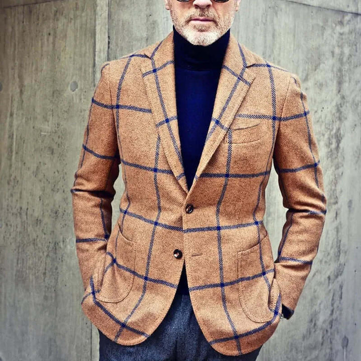 Men's Tailored-Fit Check Blazer