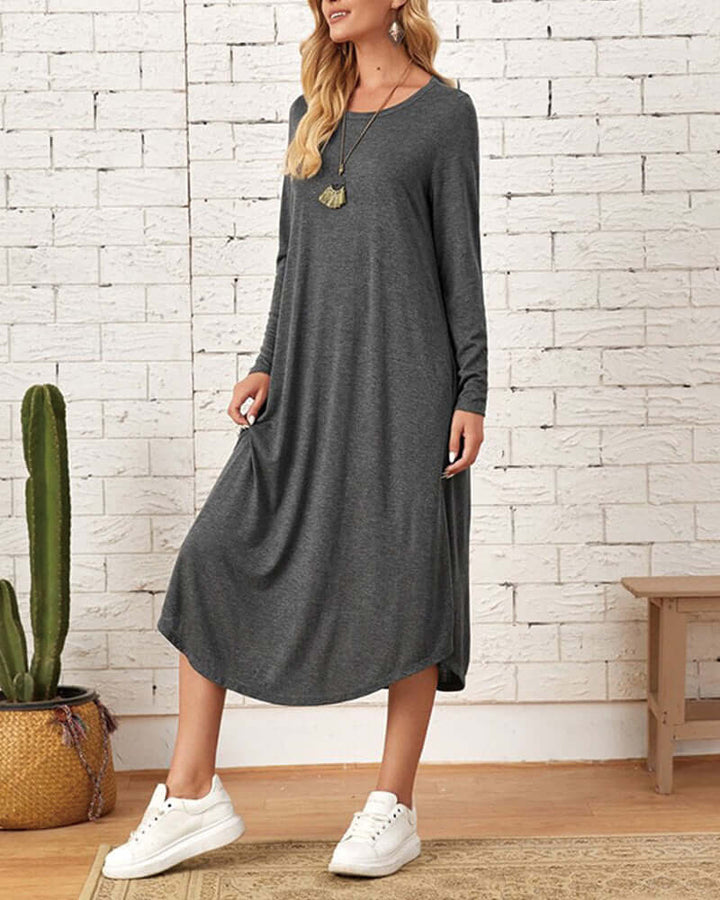 Cozy Long-Sleeve Knit Winter Dress