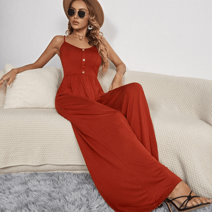 Women's Wide Leg Sleeveless Jumpsuit