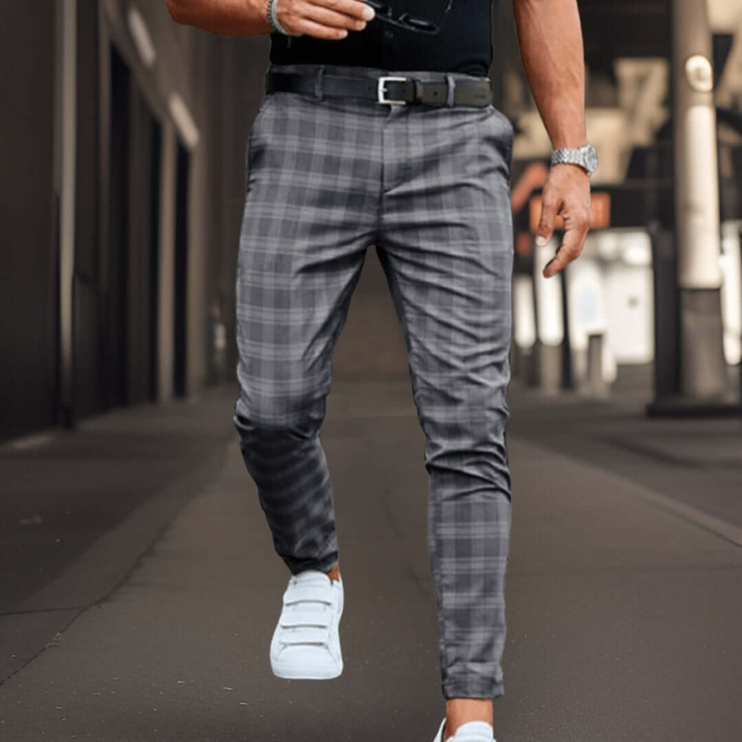 Men's Retro Print Tapered Fit Trousers