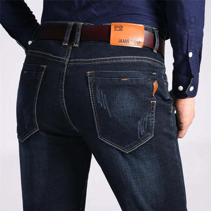 Men's Classic Straight Leg Jeans: Durable Denim