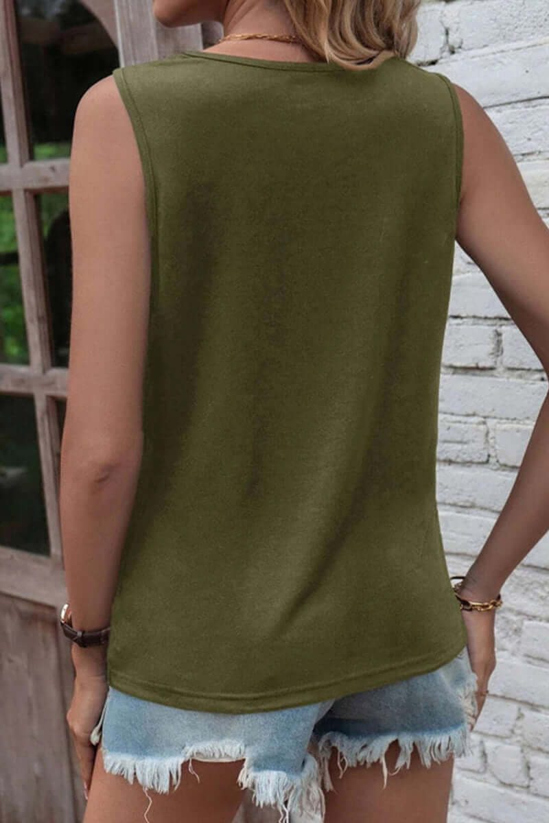 Women's Casual Ripped Round Neck Top