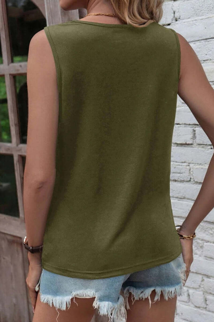 Women's Casual Ripped Round Neck Top