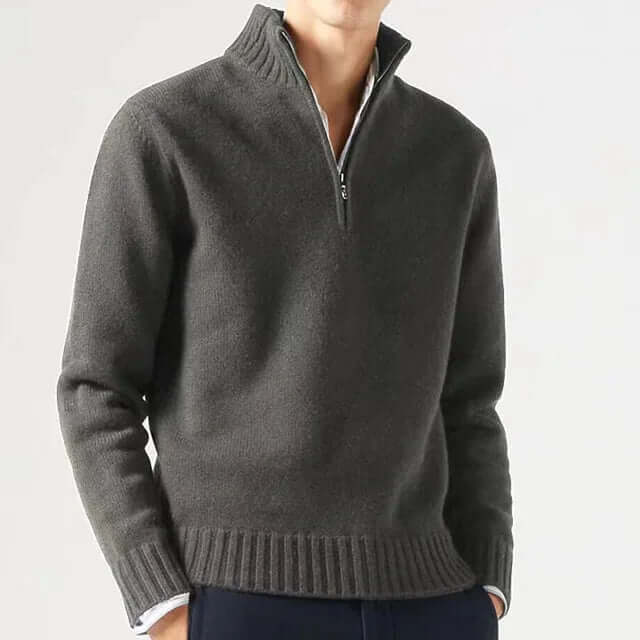 Men's Half-Zip Warm Sweater: Stylish & Comfortable Knitwear