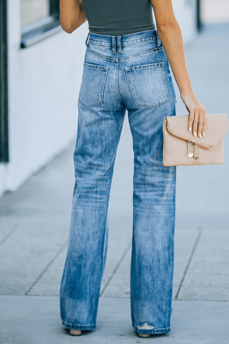 Women's Tassel Detail Wide Leg Jeans