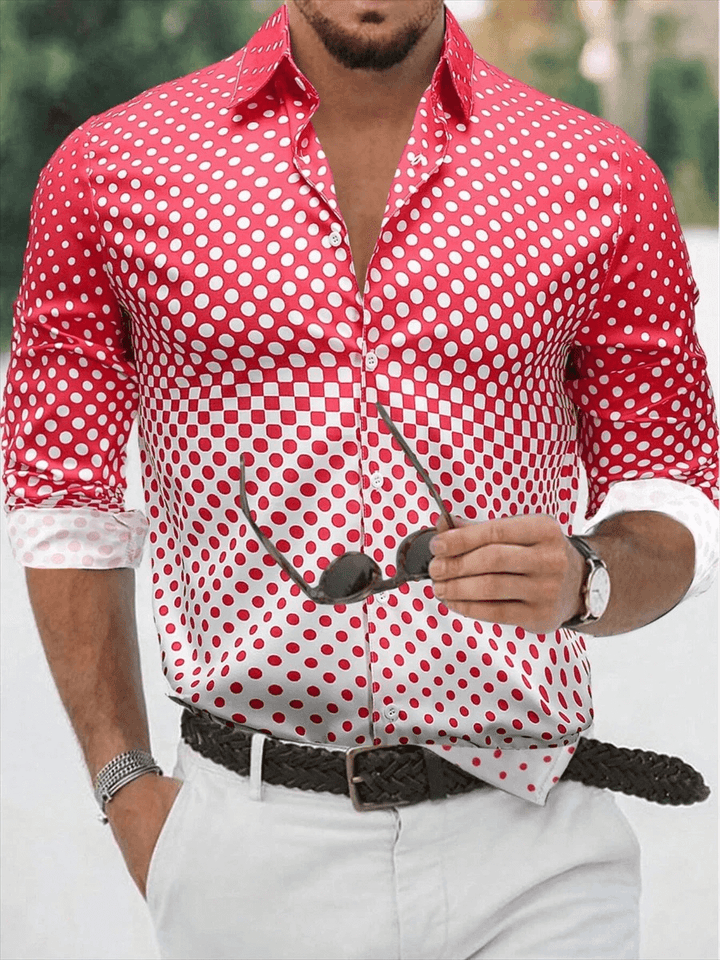 Men's Gradient Slim Fit Long-Sleeve Shirt