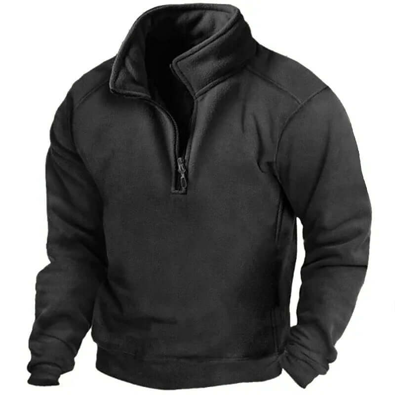 Men's Casual Half-Zip Sweatshirt with Stand-Up Collar