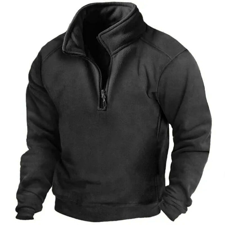 Men's Casual Half-Zip Sweatshirt with Stand-Up Collar