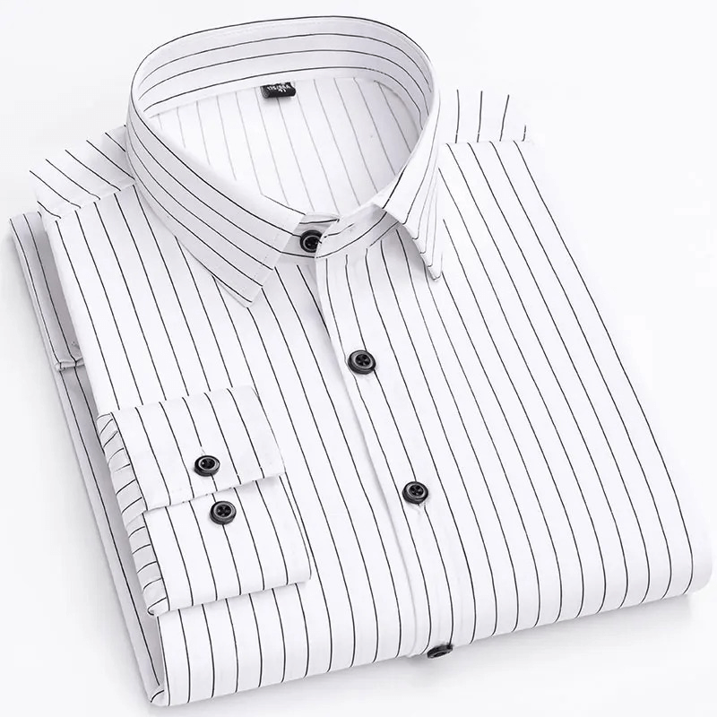 Men's Classic Long-Sleeve Shirt with Chest Pocket