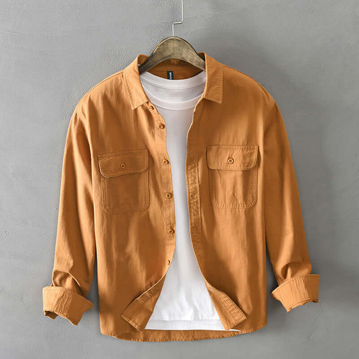Men's Casual Long-Sleeve Cotton Shirt