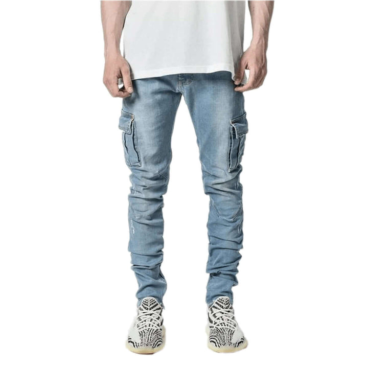 Men's Slim Fit Stacked Jeans with Pockets
