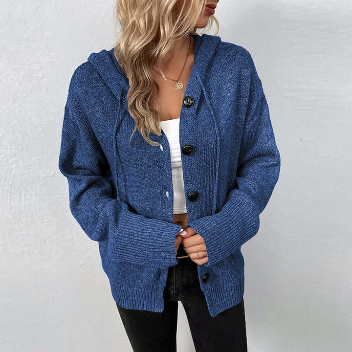 Women's Hooded Knitted Cardigan - Cozy & Warm