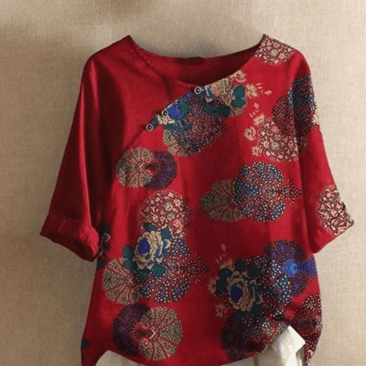 Elegant Retro Blouse: Polyester Top with Modern Design