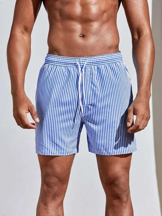 Men's Quick-Dry Swim Trunks with Elastic Waistband