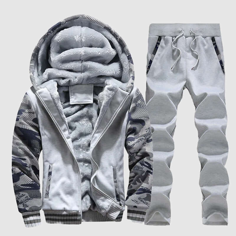 Men's Casual Fleece Jacket & Pants Set