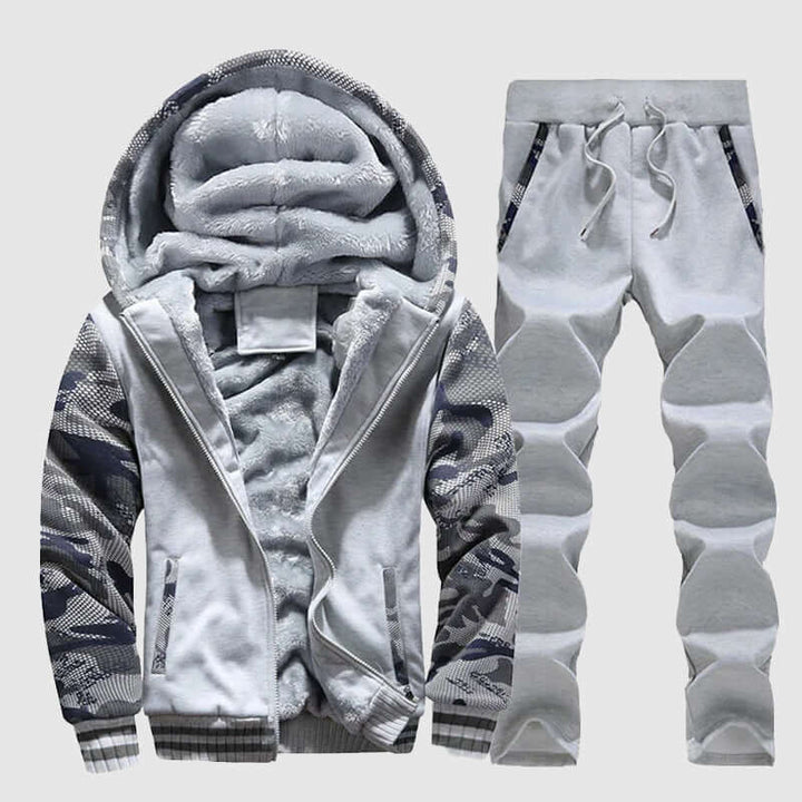 Men's Casual Fleece Jacket & Pants Set
