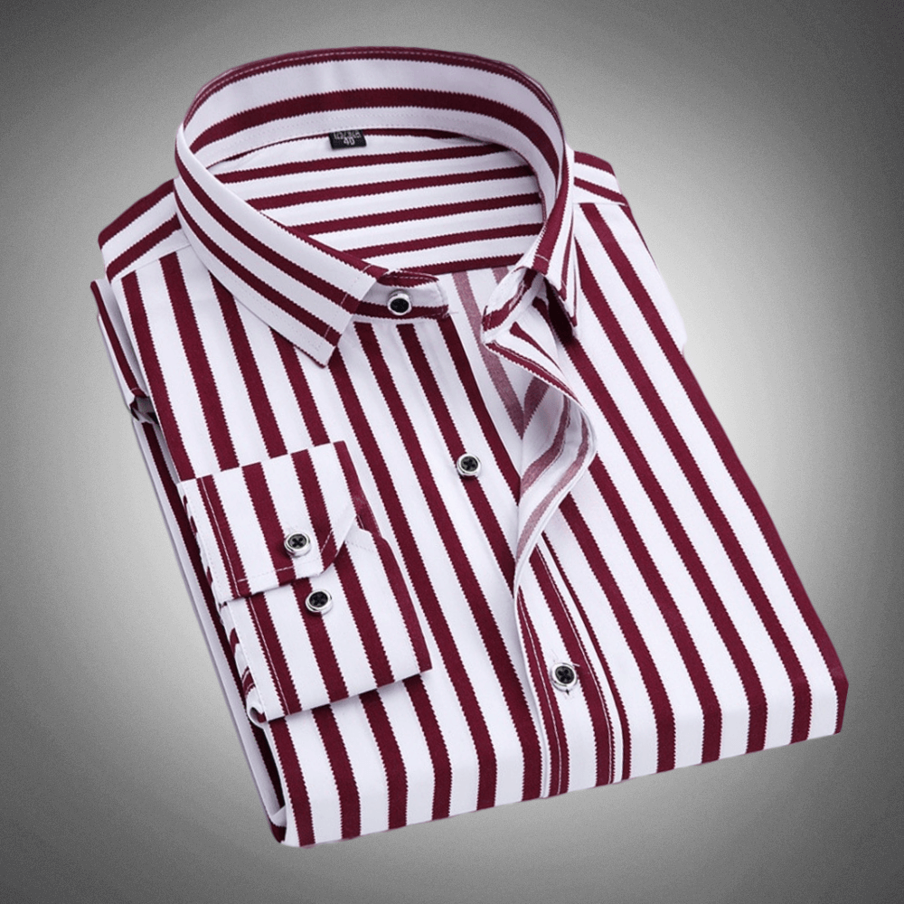 Men's Regular Fit Stripe Dress Shirt