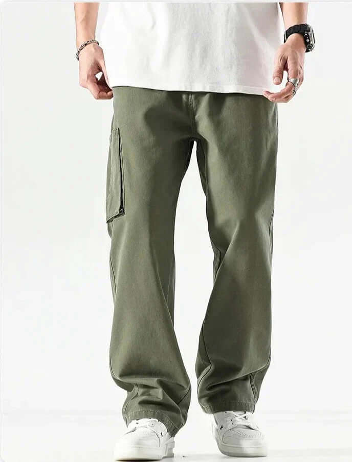 Men's Relaxed Fit Cargo Trousers: Multiple Pockets & Durable Cotton
