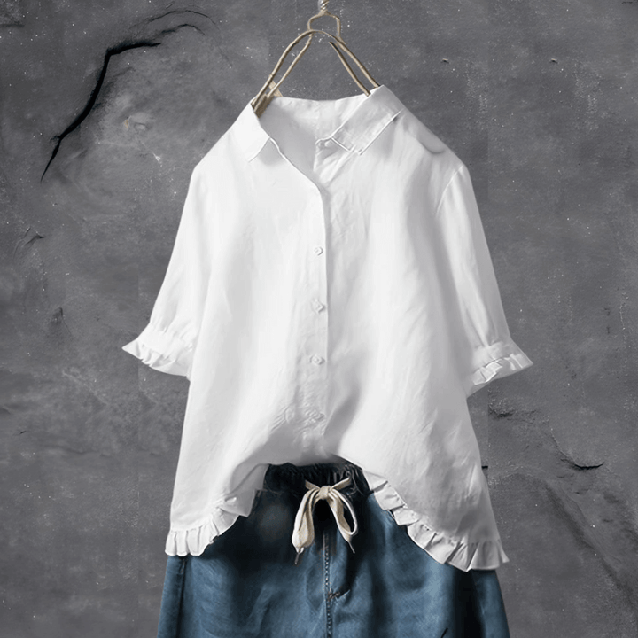 Women's Elegant Cotton Shirt: Tailored Fit, Breathable Comfort