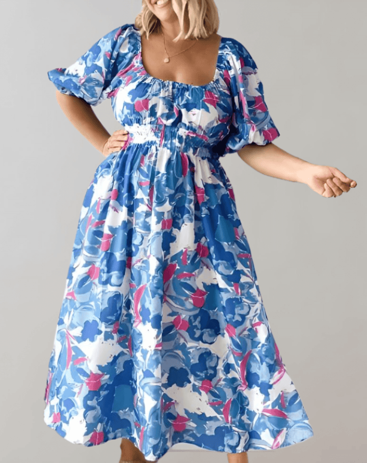 Women's Casual Summer Midi Dress: V-Neck Sleeveless Dress