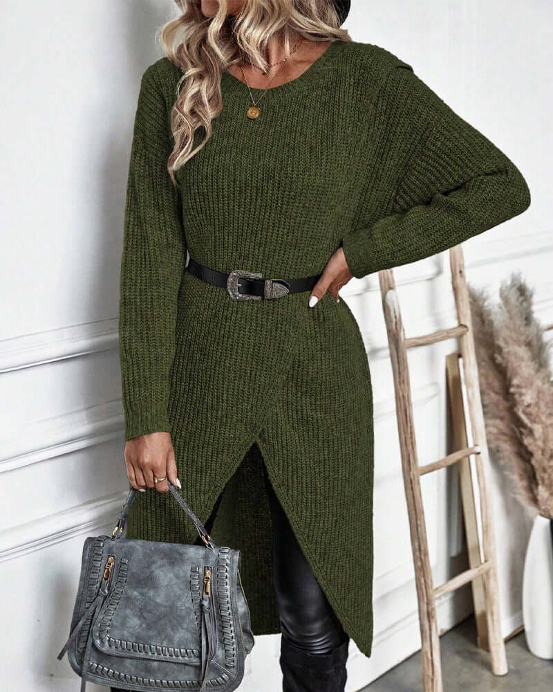 Women's Solid Midi Dress: Everyday Elegance