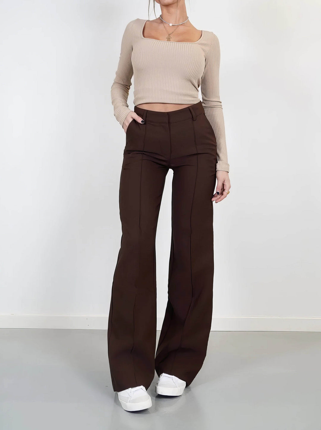 High-Waisted Elegant Women's Trousers