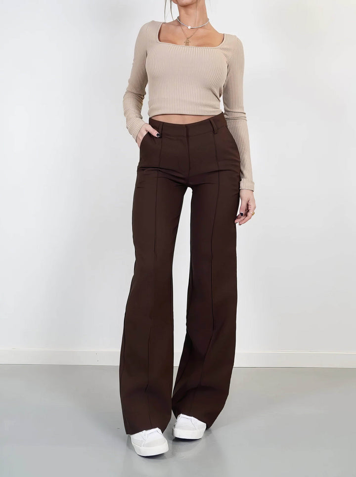 High-Waisted Elegant Women's Trousers
