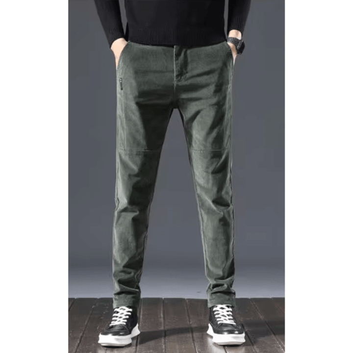 Men's Fleece-Lined Corduroy Pants: Warm & Stylish