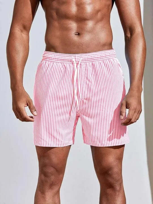Men's Quick-Dry Swim Trunks with Elastic Waistband