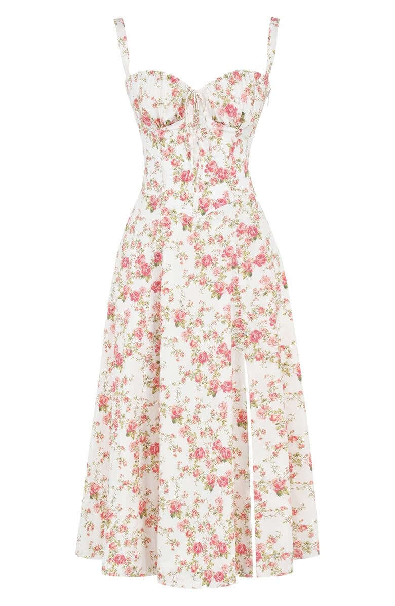 Printed A-Line Bustier Dress: Sustainable Summer Style