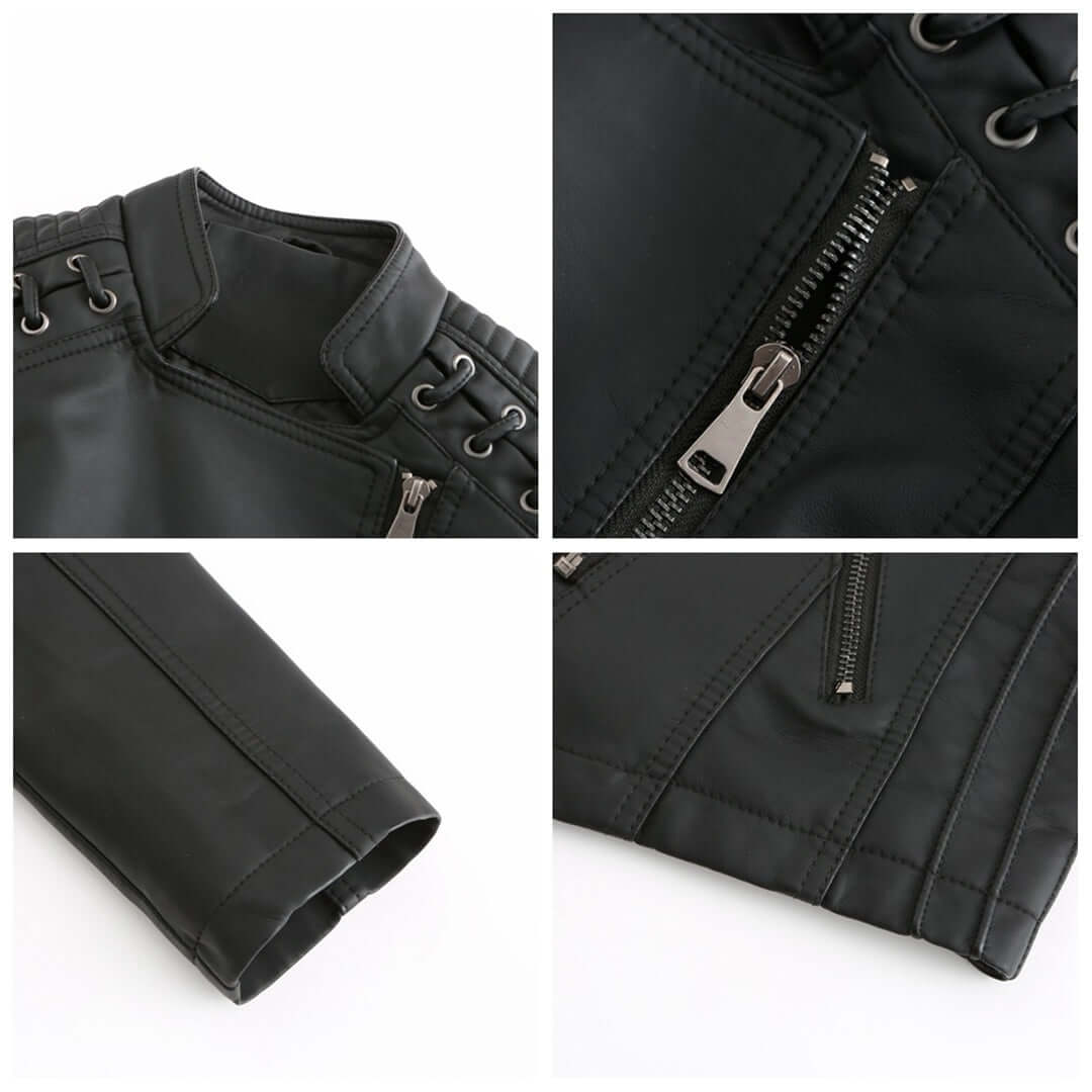 Women's PU Leather Motorcycle Jacket: Edgy Style & Comfort