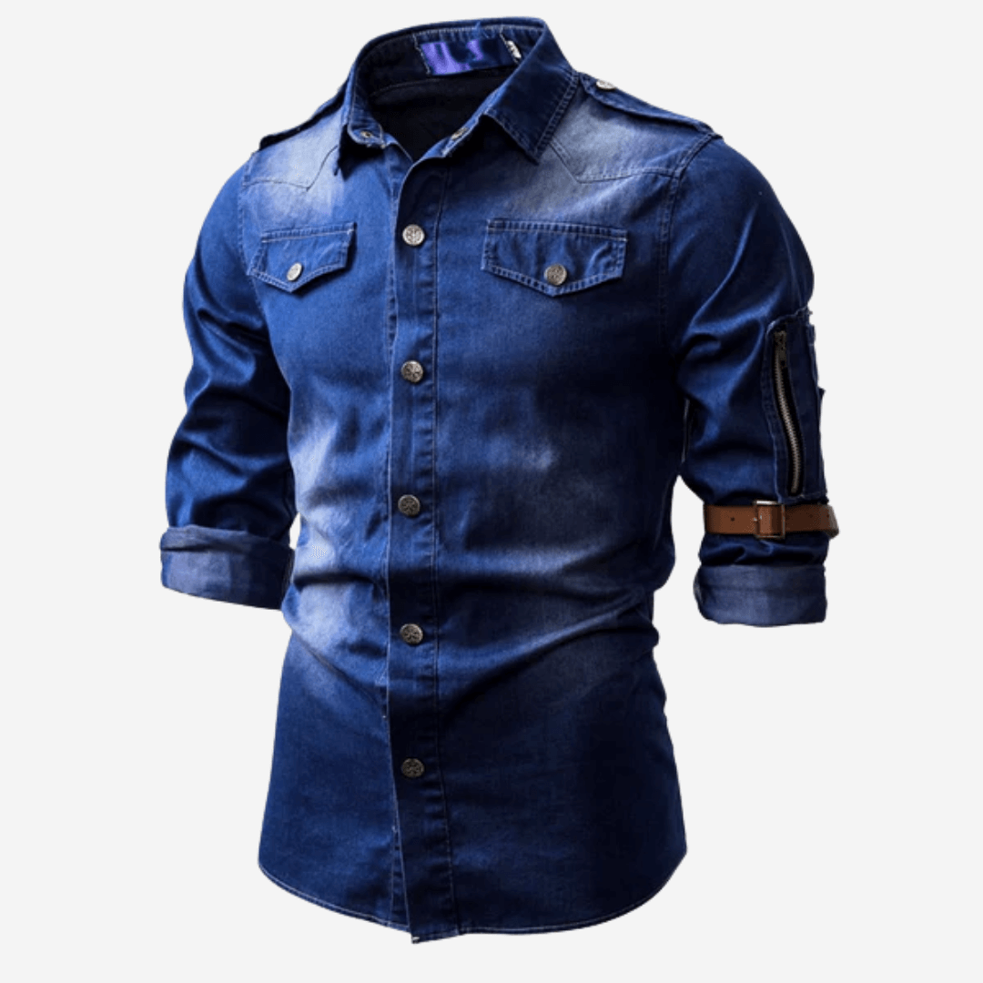 Men's Denim Overshirt: Long Sleeve Casual Shirt