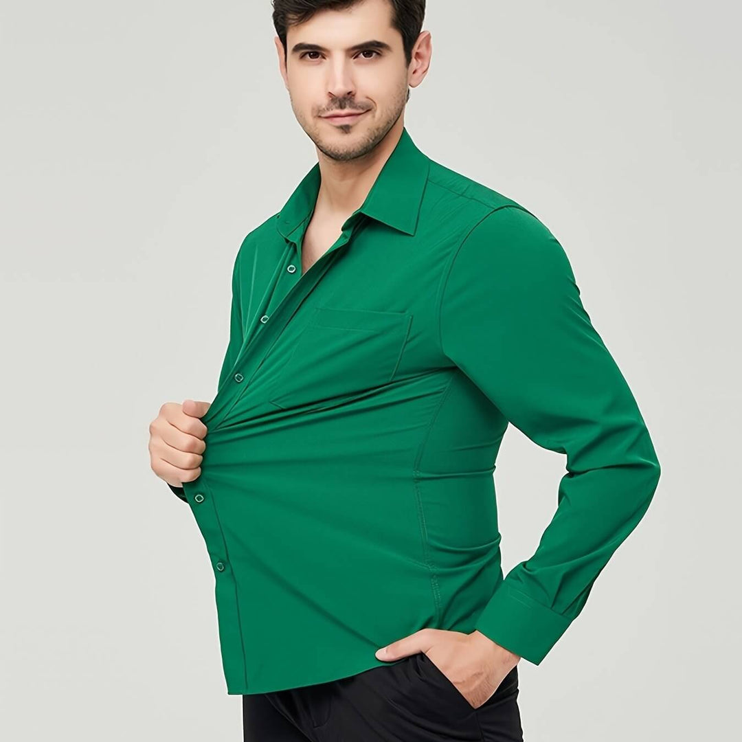 Men's Long-Sleeve Cotton Shirt: Modern Fit Dress Shirt