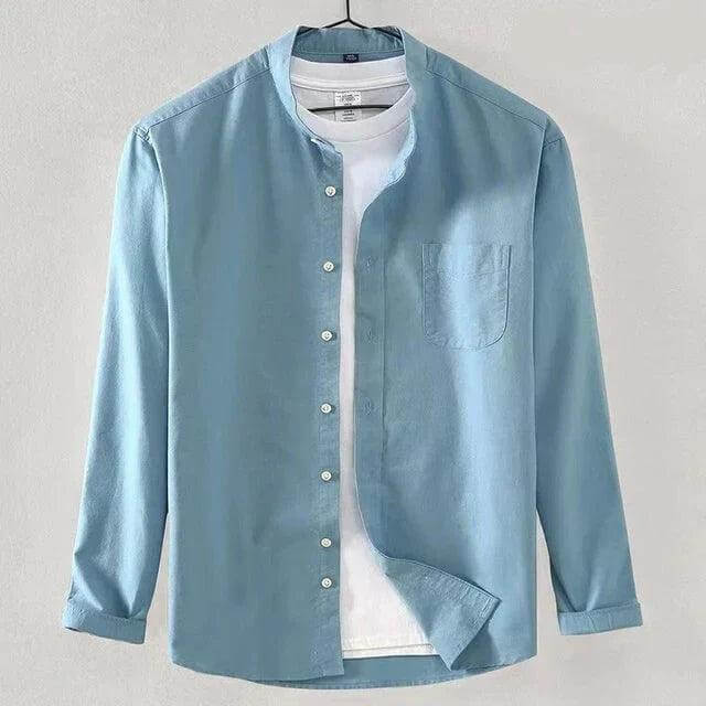 Men's High-Collar Fitted Shirt