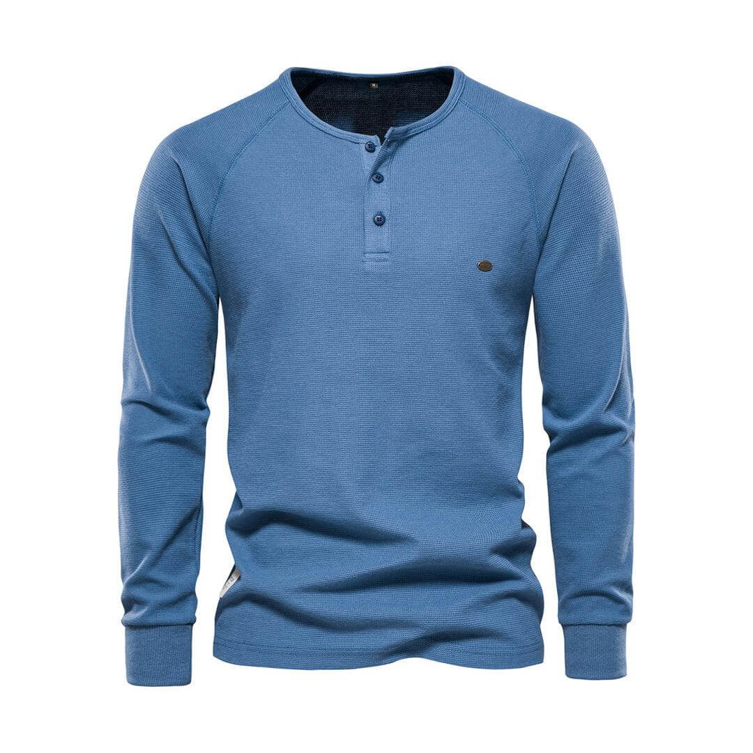 Men's Casual Long-Sleeve Shirt: Khaki Cotton Blend