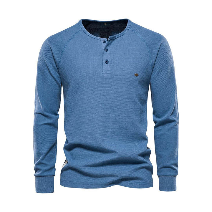 Men's Casual Long-Sleeve Shirt: Khaki Cotton Blend