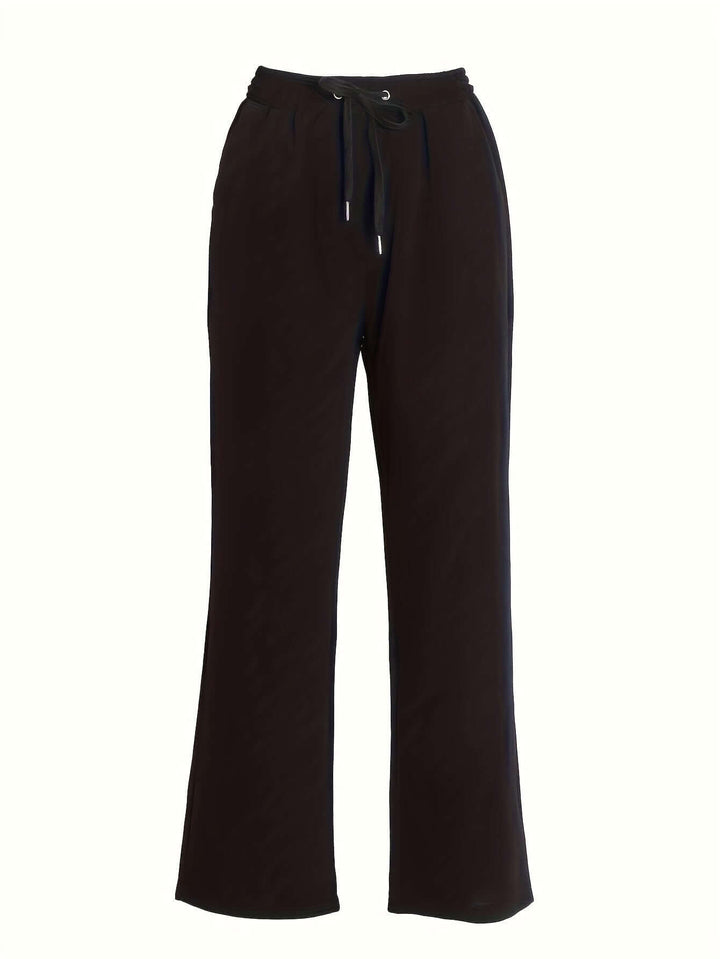 Women's Wide-Leg Drawstring Pants with Pockets
