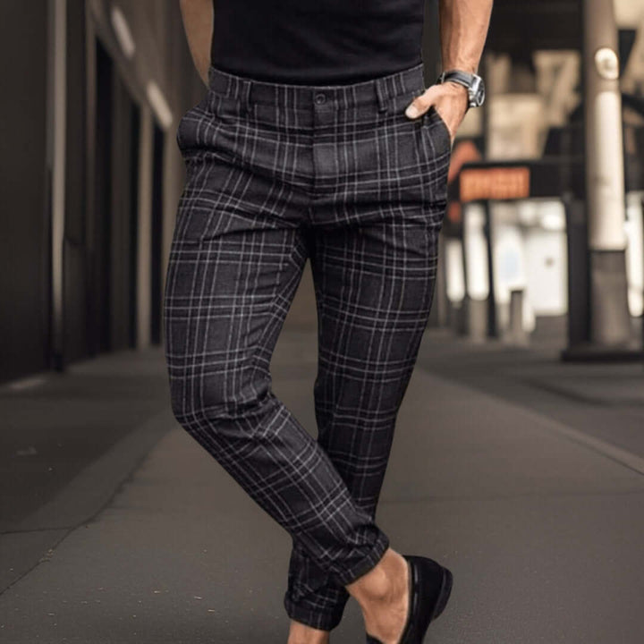 Men's Retro Print Tapered Fit Trousers