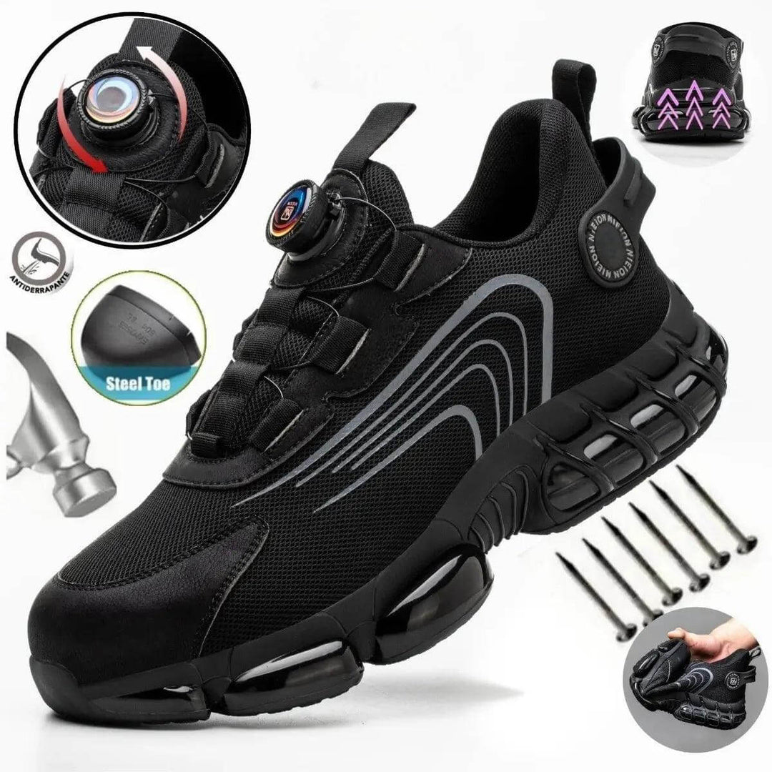 Men's Steel Toe Cap Work Safety Shoes with Rotating Buckle