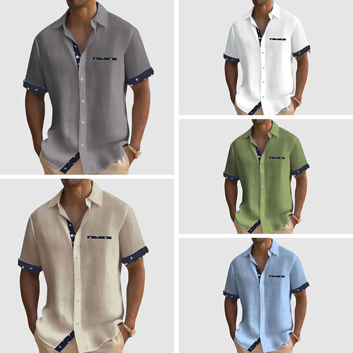 Men's Summer Short Sleeve Check Shirt