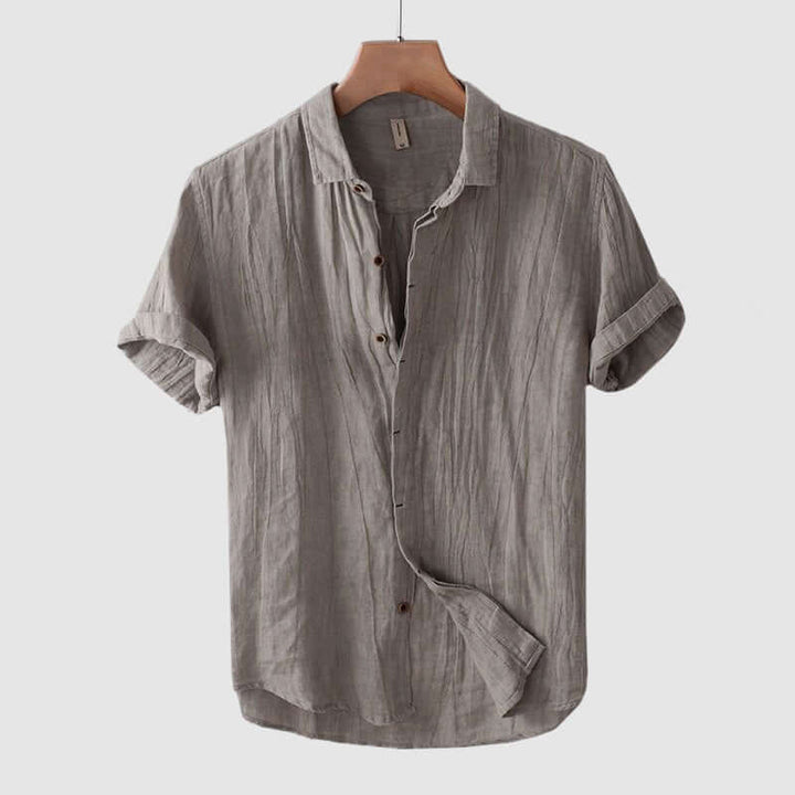 Men's Casual Short-Sleeve Slap Collar Shirt