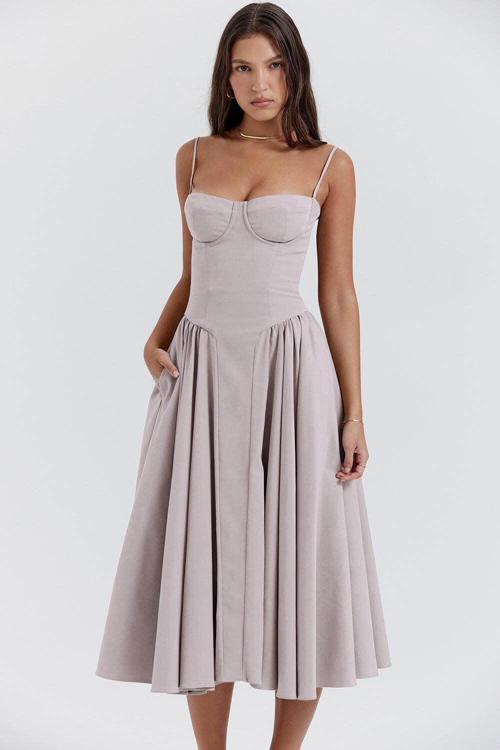 Vintage Midi Dress: Elegant Retro Style Women's Dress