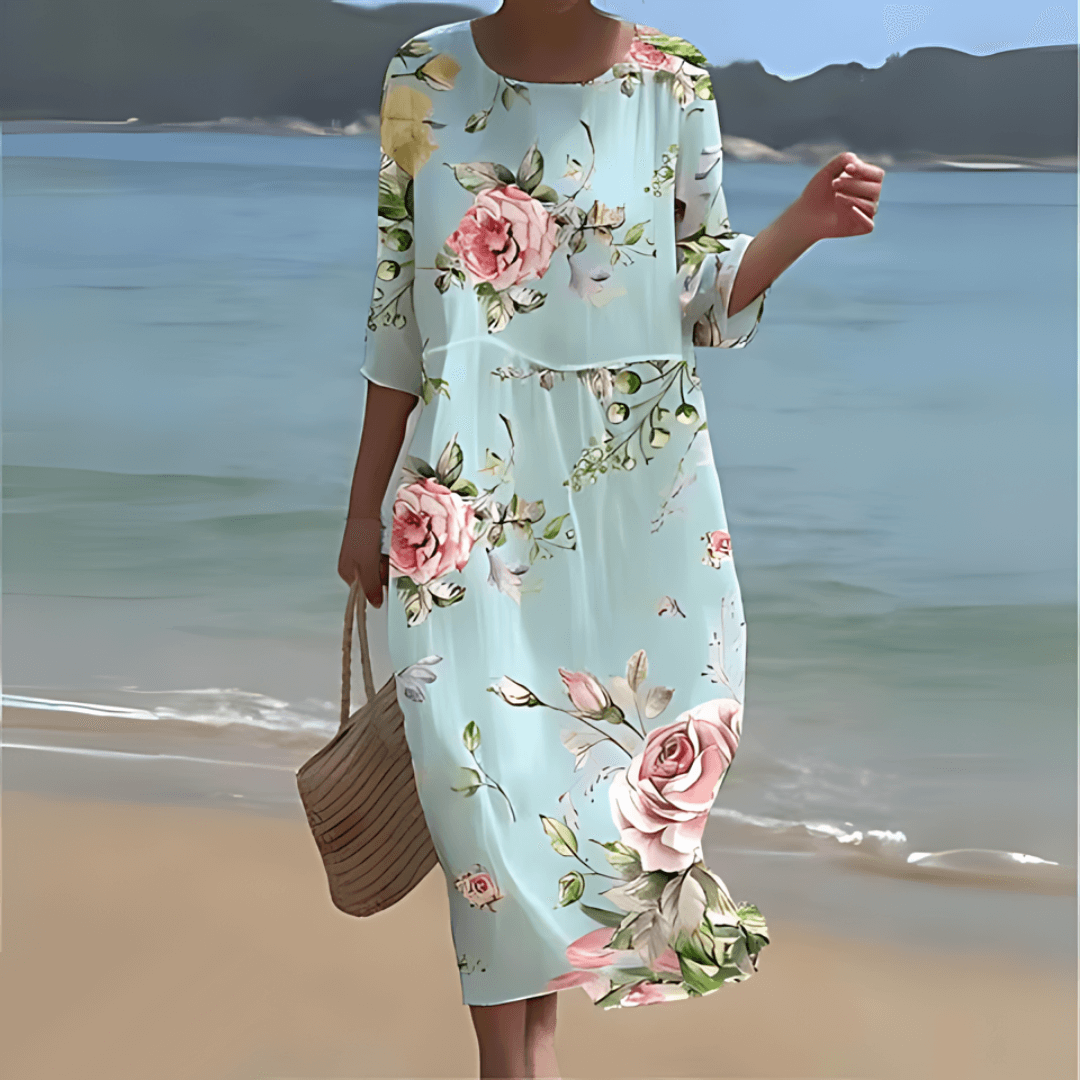Elegant Midi Dress: Flowy, Lightweight, All-Season Style